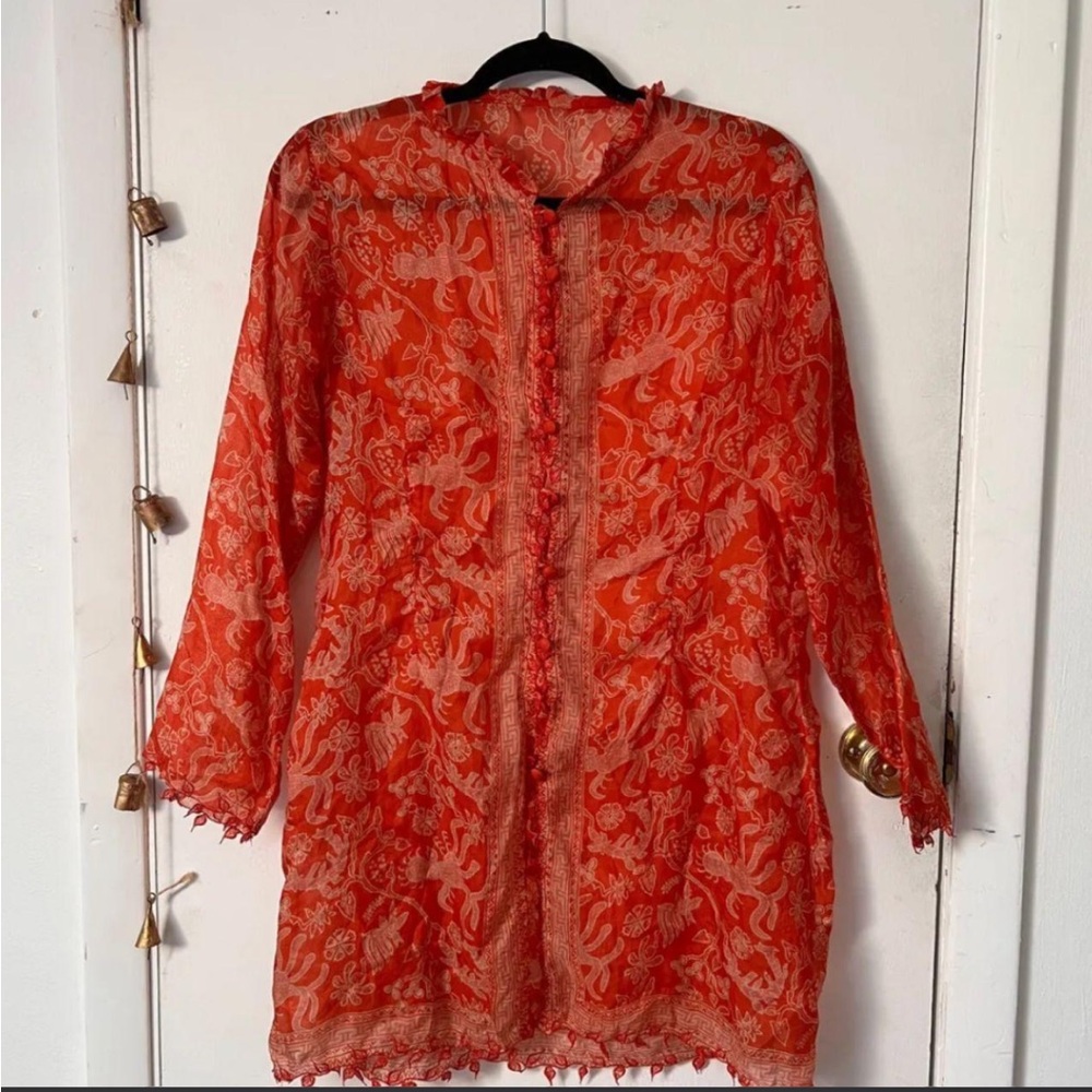 Sheer vintage dress with sea creatures